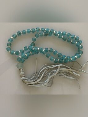 Recycled African Glass Handknotted Tassel Necklace